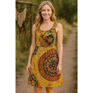 Anthropologie Edme & Esyllte Dress Women’s Size 8 Silk Vibrant Floral Sleeveless